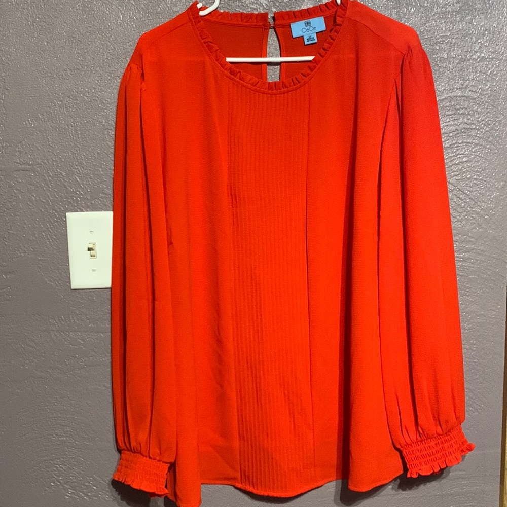 CeCe Plus Size Red Blouse